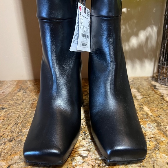 NWT Zara Tall Brown Leather Heeled Boots size 7.5 in Womens. - Picture 11 of 11